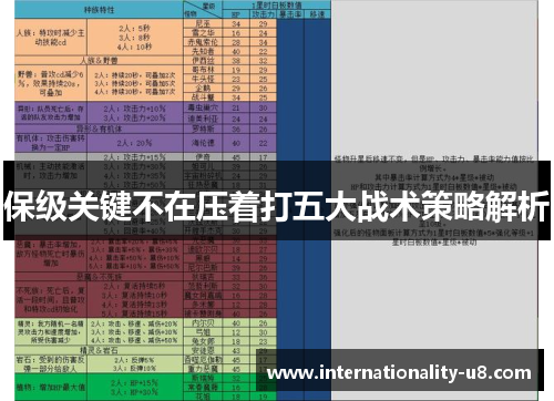 保级关键不在压着打五大战术策略解析