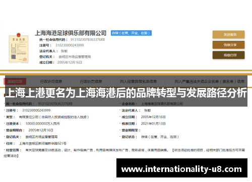 上海上港更名为上海海港后的品牌转型与发展路径分析